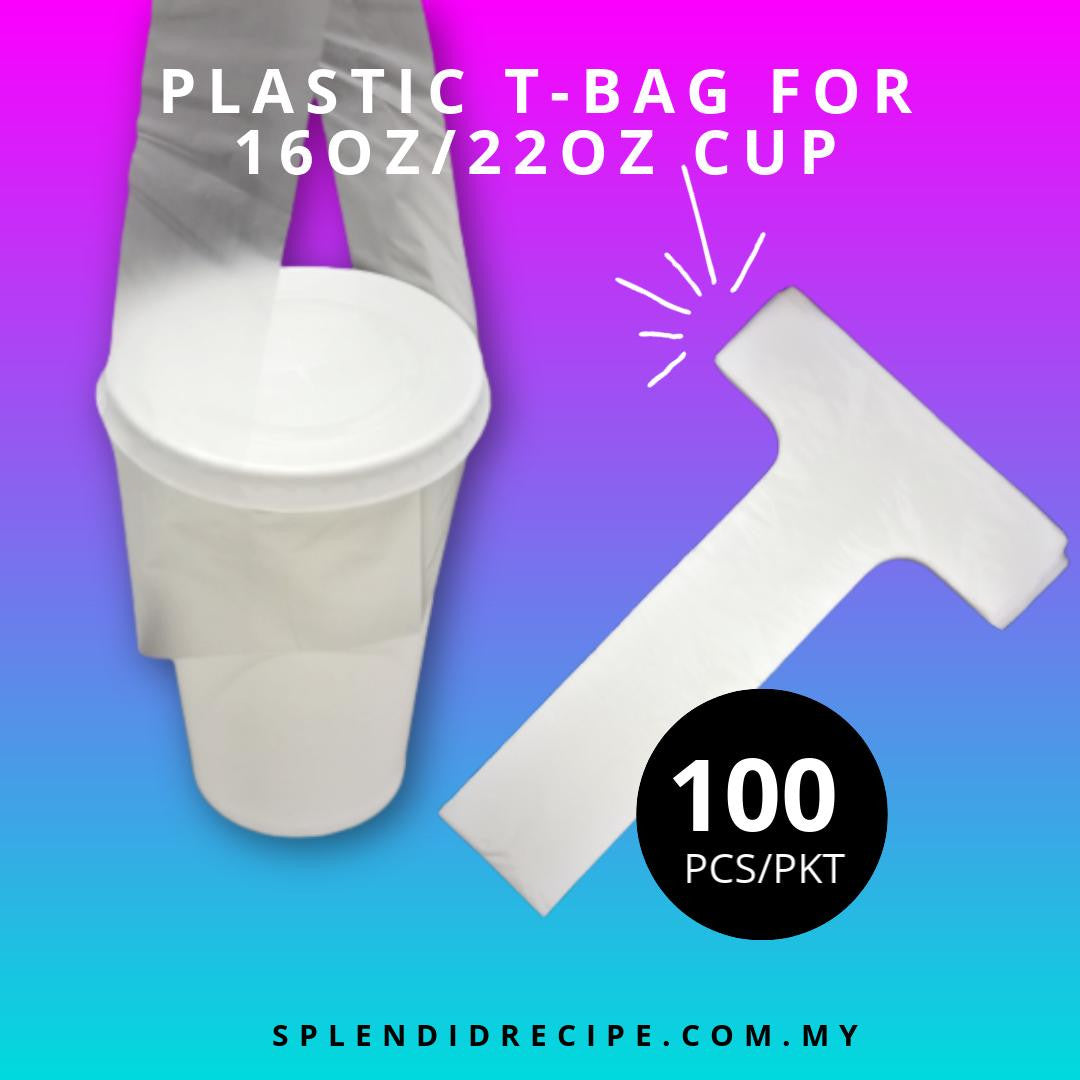 Plastic T-Bag for 12oz/16oz/22oz Cup (100 pcs)