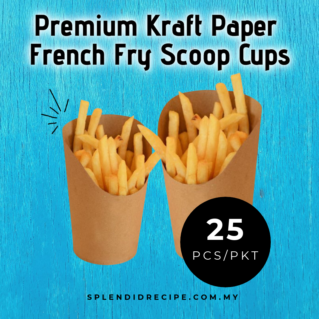 Premium Kraft Paper French Fry Scoop Cups (25 pcs)