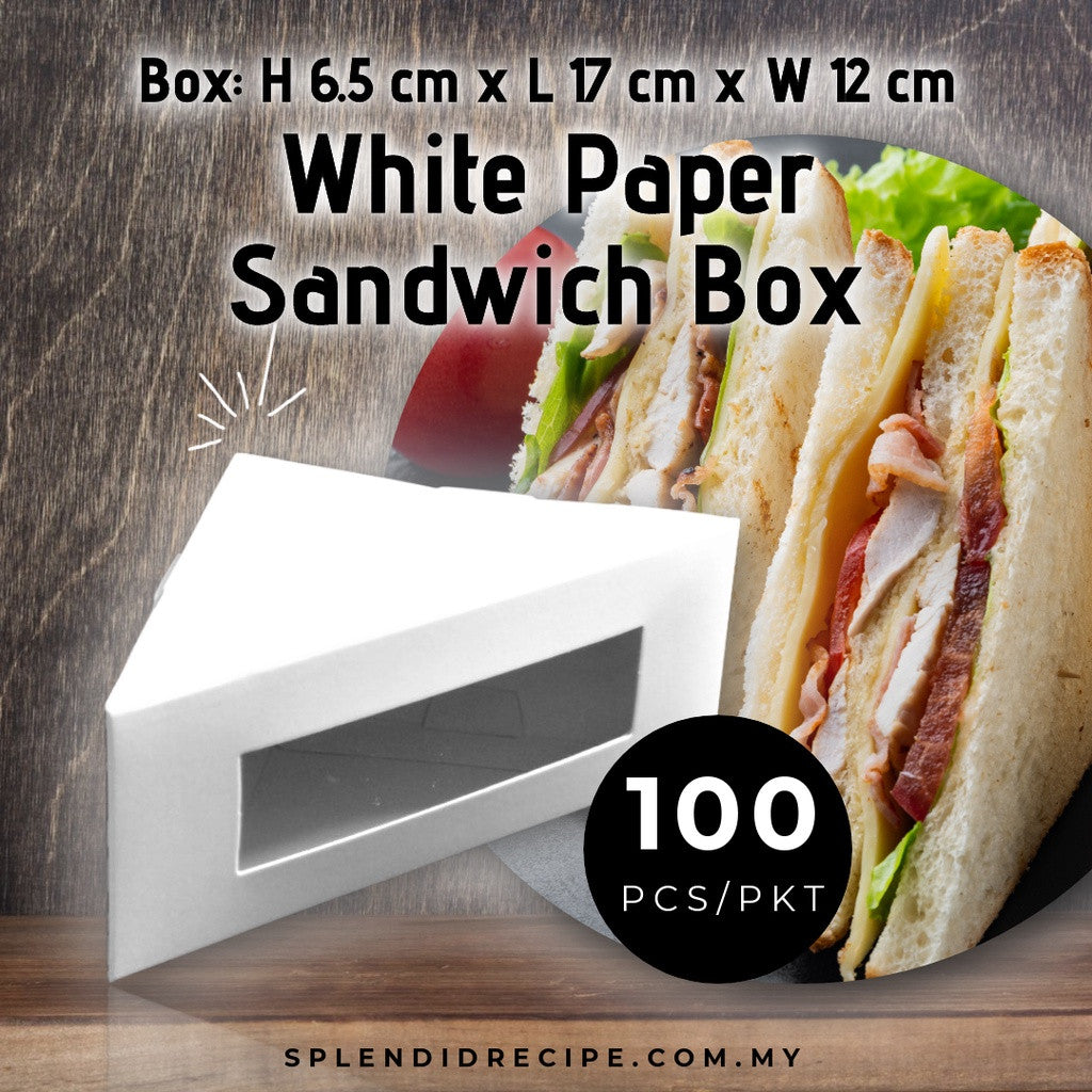 White Paper Sandwich Box (100 pcs/pkt)