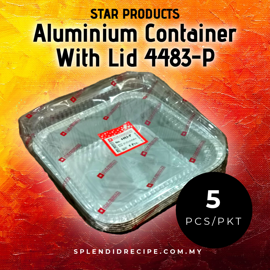 1370ml Aluminium Container With Lid | 4483-P (5 pcs)