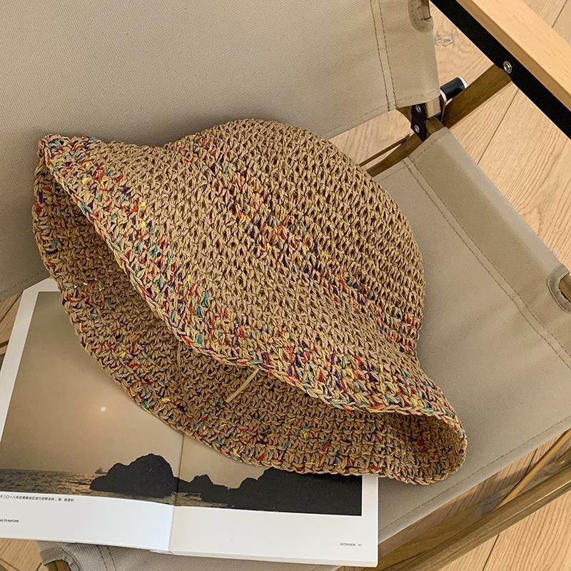 韓版大帽檐遮陽防曬透氣顯臉小草編漁夫帽子