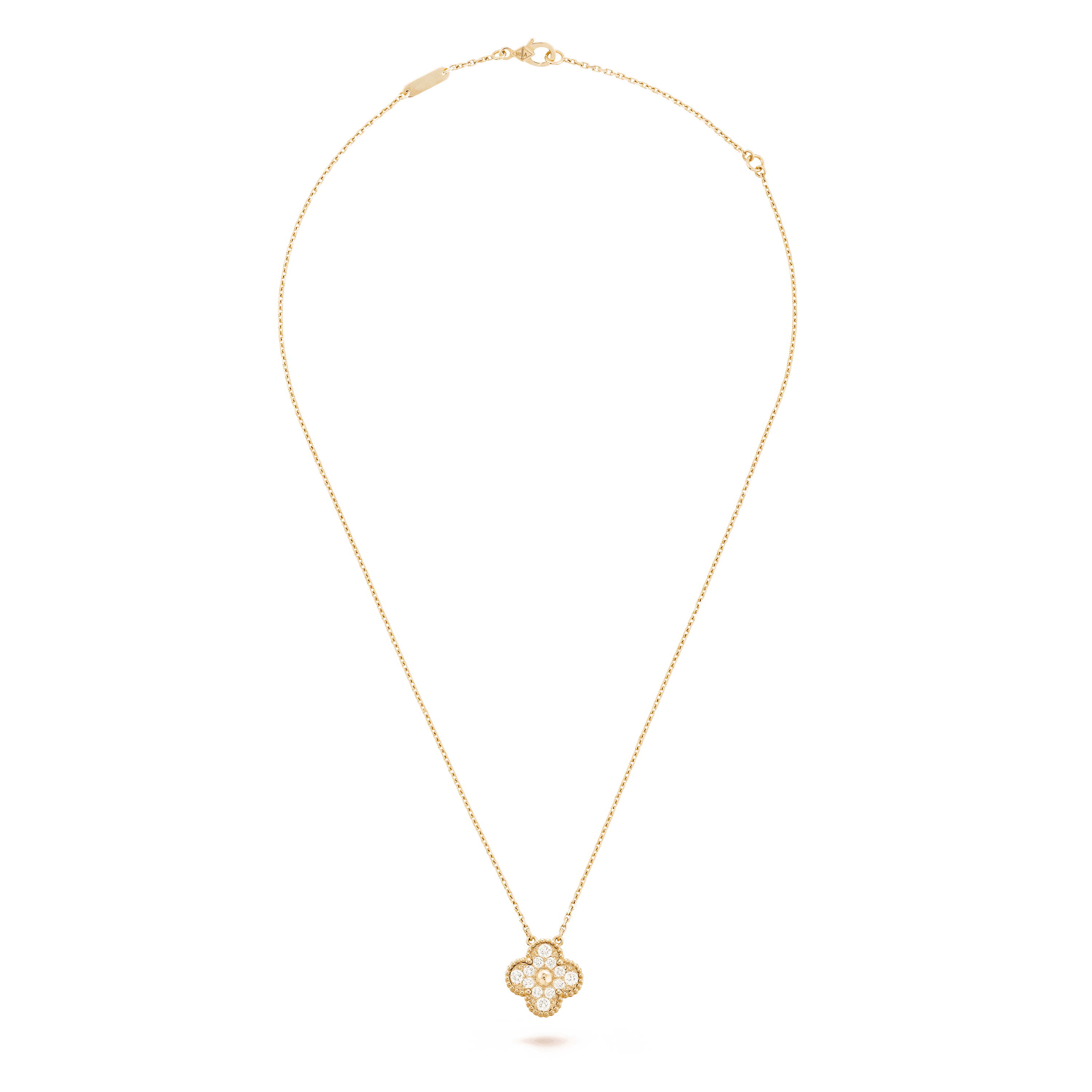 ヴィンテージ アルハンブラ ペンダント, イエローゴールド, ダイヤモンド:  12 石,  0.48 カラット, Front, Jewelry Pendent