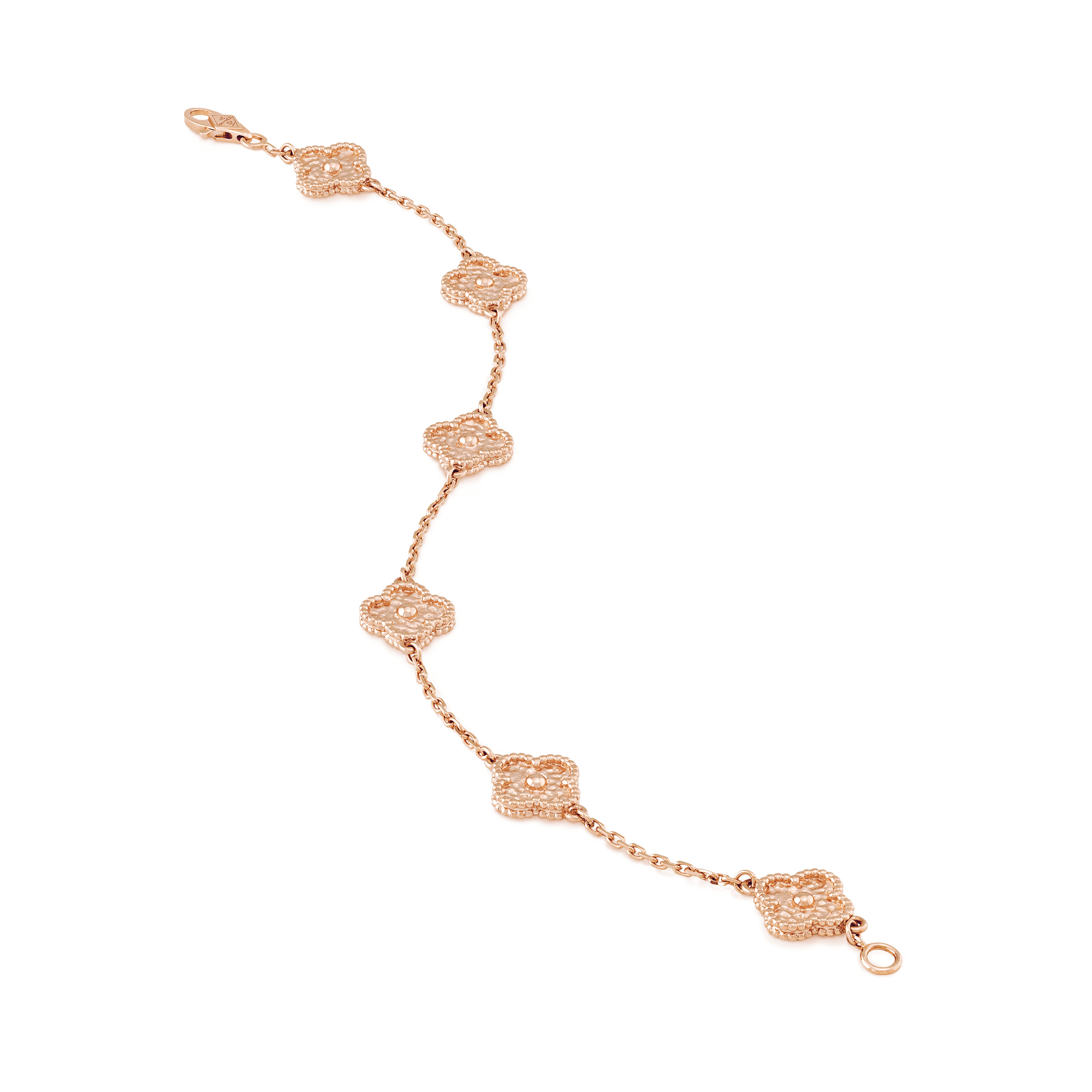 スウィート アルハンブラ ブレスレット、6モチーフ, ローズ ゴールド, Close Up, Jewelry Bracelet