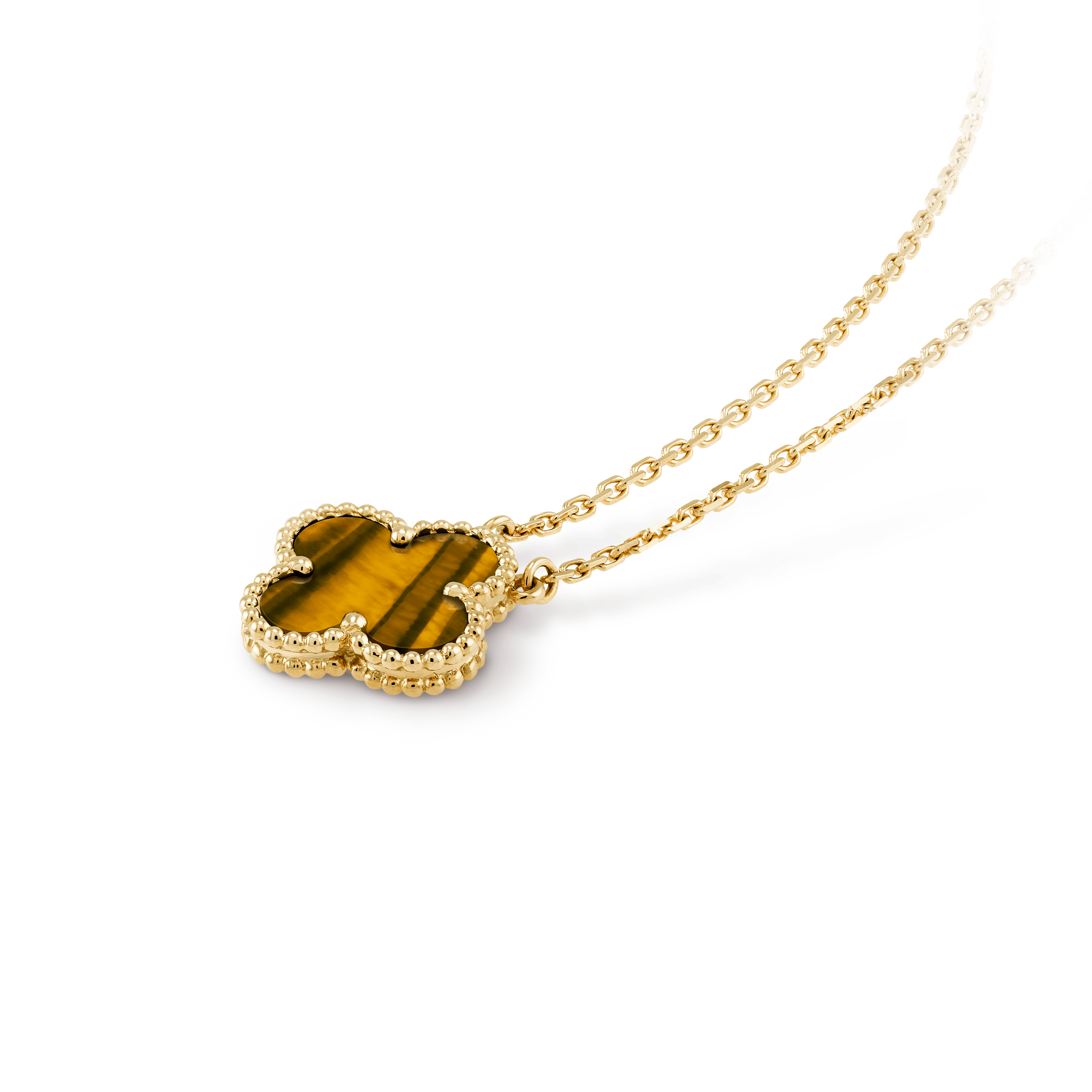 ヴィンテージ アルハンブラ ペンダント, イエローゴールド, タイガーズアイ:  1 石, Three Fourth, Jewelry Pendent