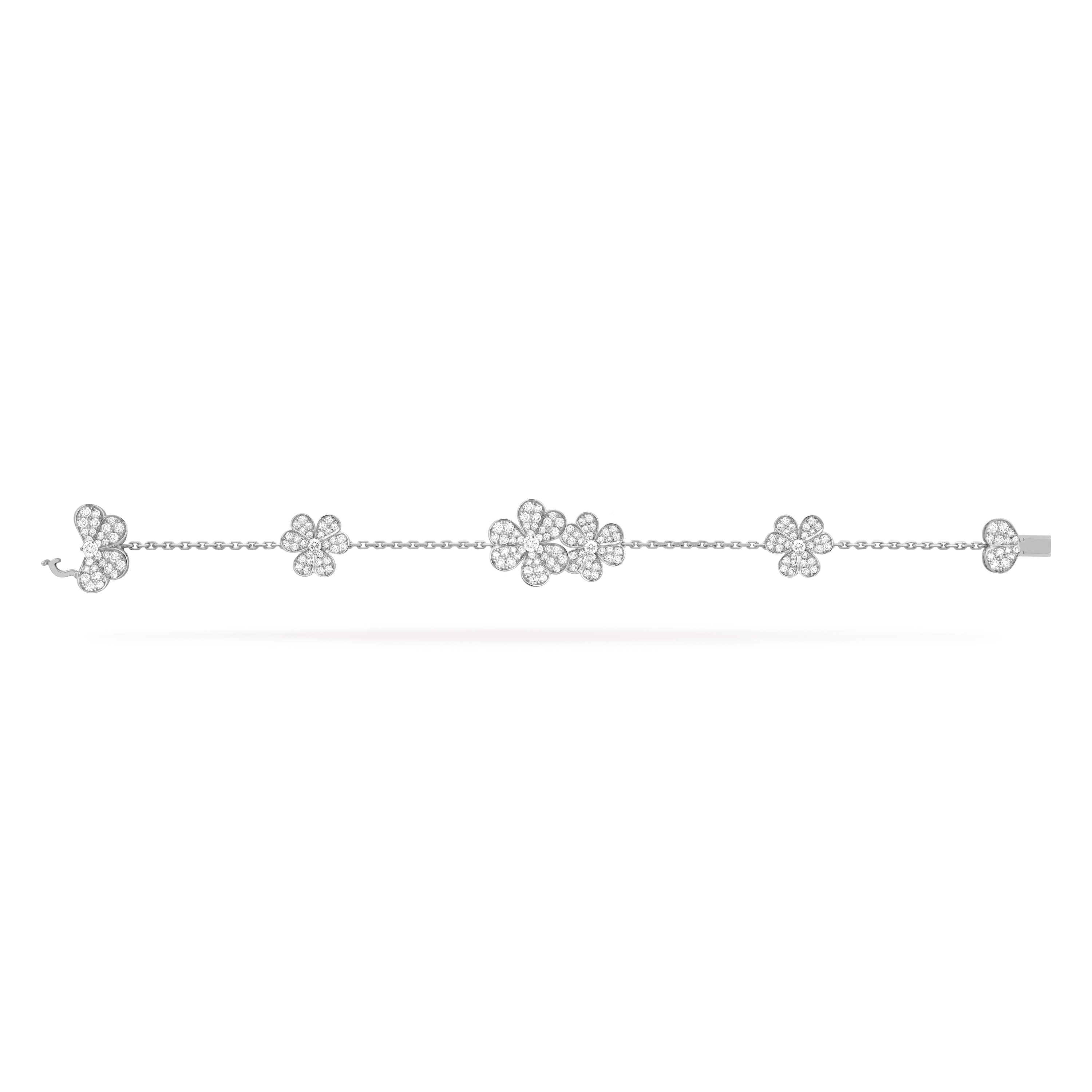 フリヴォル ブレスレット、5フラワー, ホワイトゴールド, ダイヤモンド: 179 石, 2.78 カラット, Open, Jewelry Bracelet