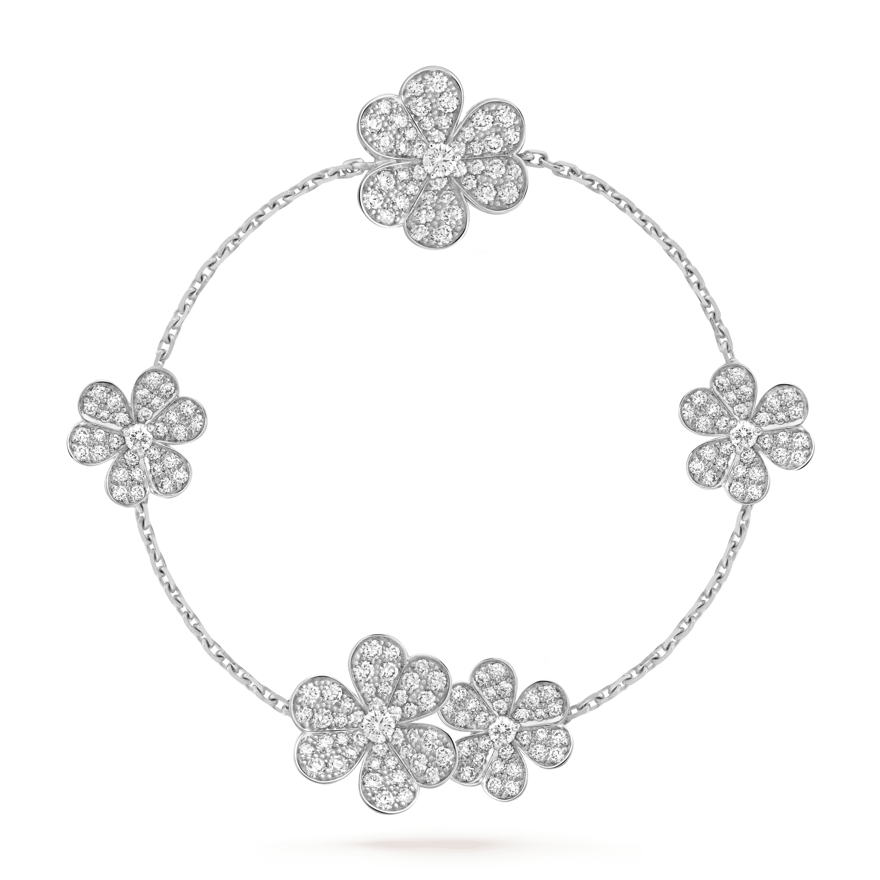 フリヴォル ブレスレット、5フラワー, ホワイトゴールド, ダイヤモンド: 179 石, 2.78 カラット, Front, Jewelry Bracelet