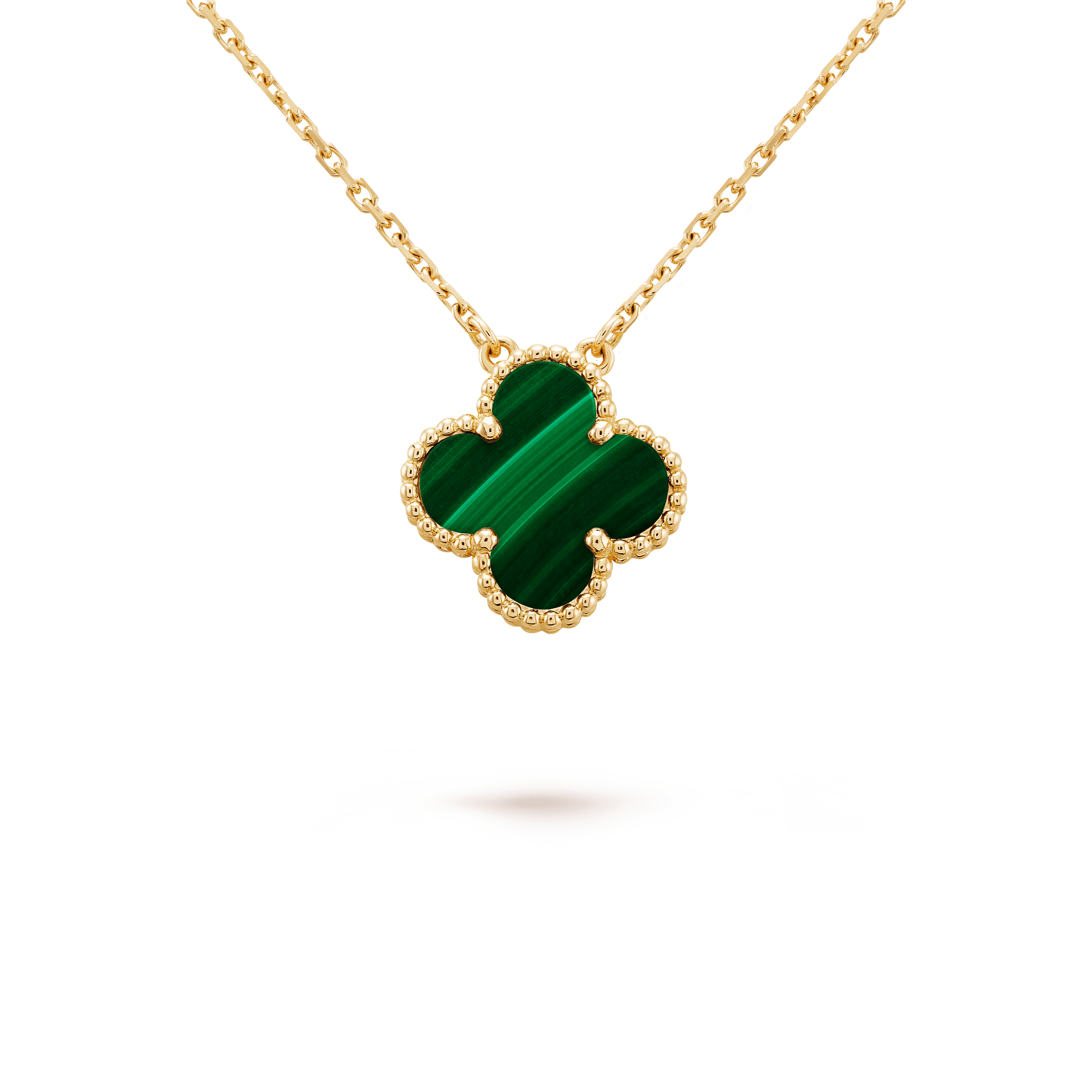 ヴィンテージ アルハンブラ ペンダント, イエローゴールド, マラカイト: 1 石, Detail, Jewelry Pendent