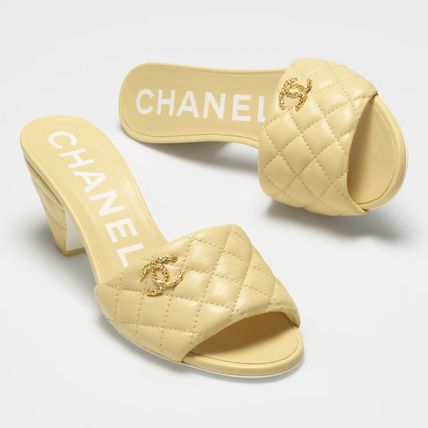 CHANEL サンダル・ミュール *大人気* CHANEL シャネル新作 レザー ミュール G38820 YELLOW☆(3)