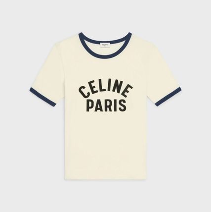 CELINE Tシャツ?カットソー すぐ届く！ 【CELINE セリーヌ】 Tシャツ ロゴ 2色展開 関税込(5)