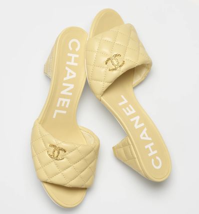 CHANEL サンダル・ミュール *大人気* CHANEL シャネル新作 レザー ミュール G38820 YELLOW☆(5)