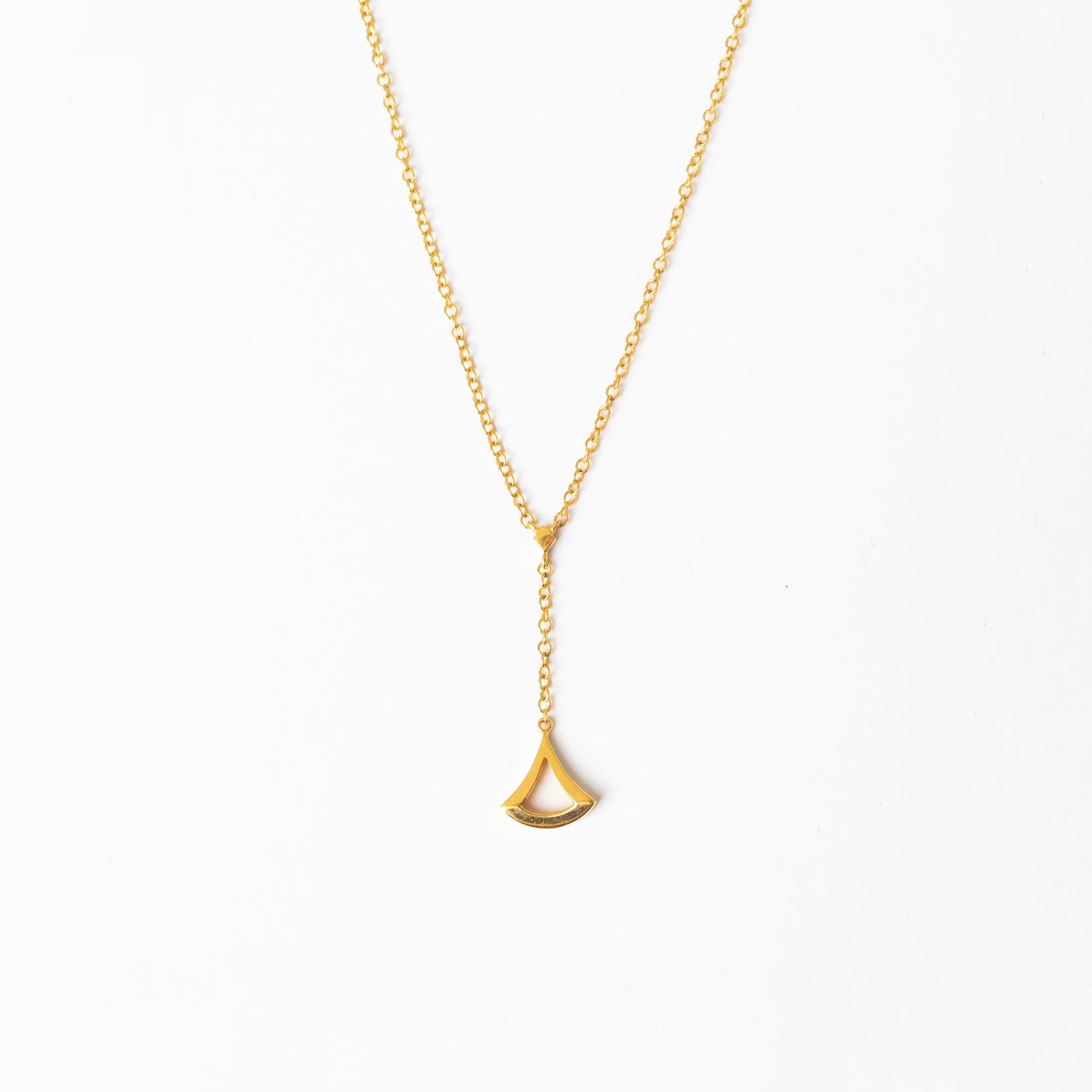 Unusual Triangle Gold Necklace