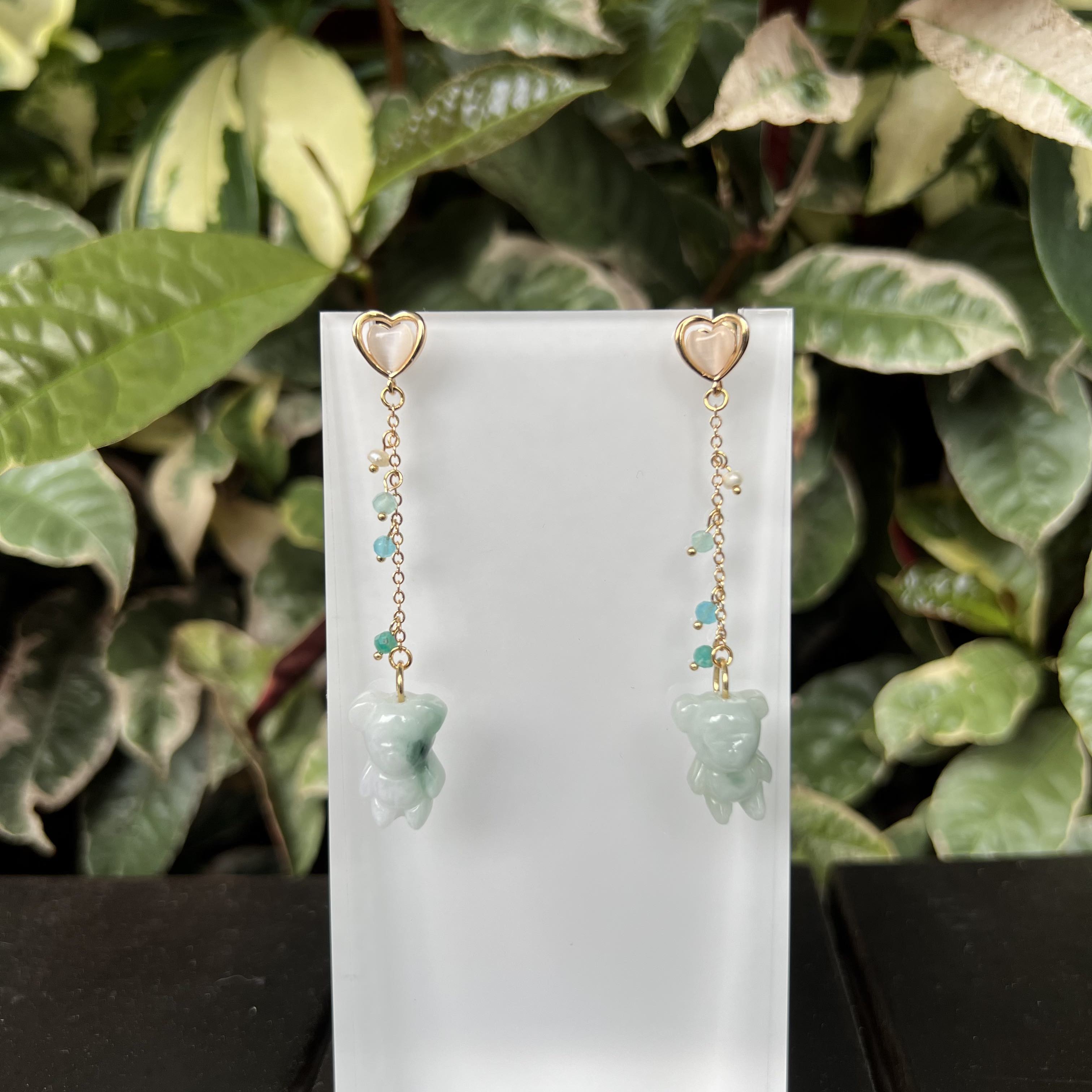 Jade Bear Candy Drops Earring