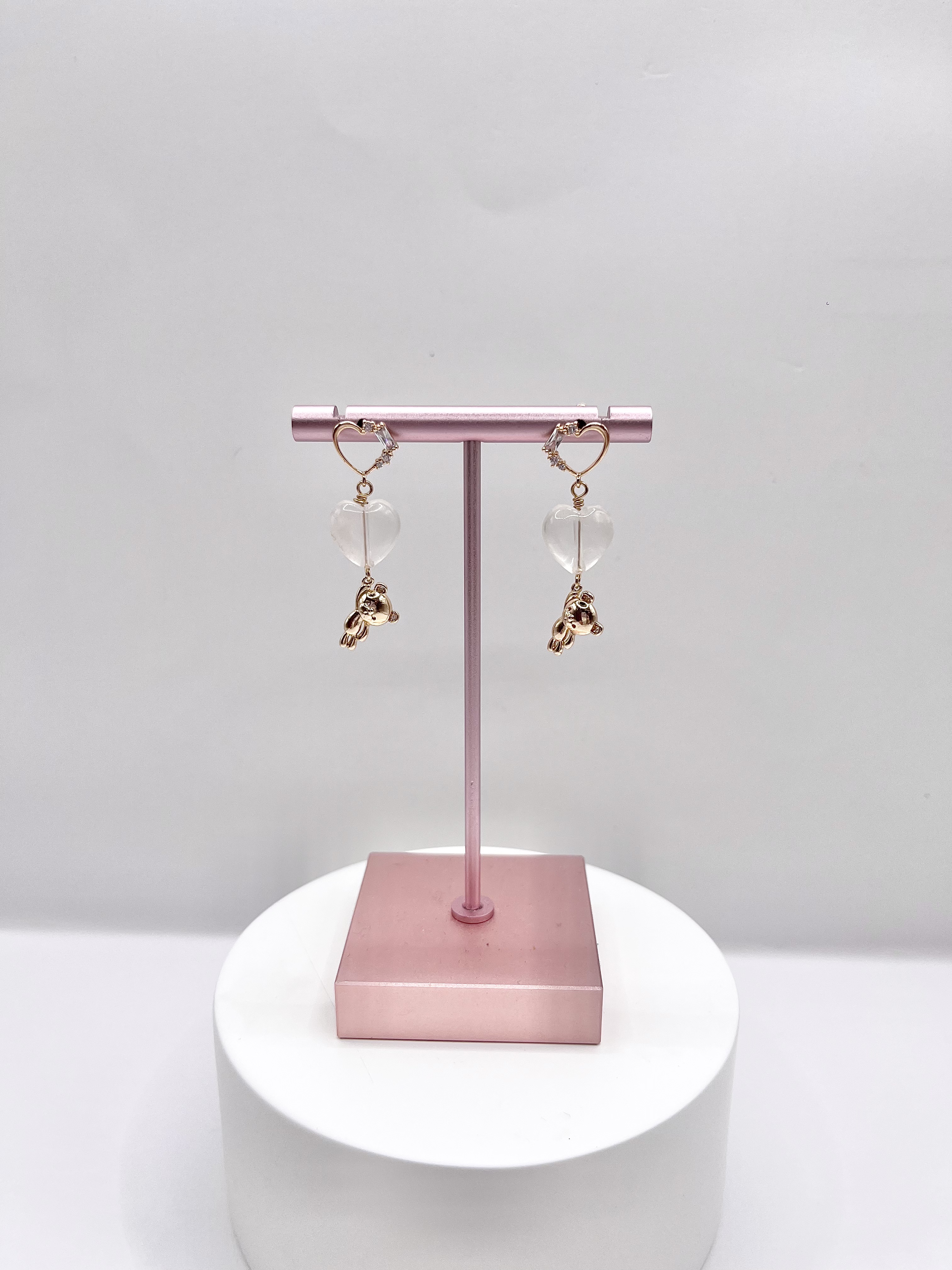 Pink Phantom Sakura Heart Earring