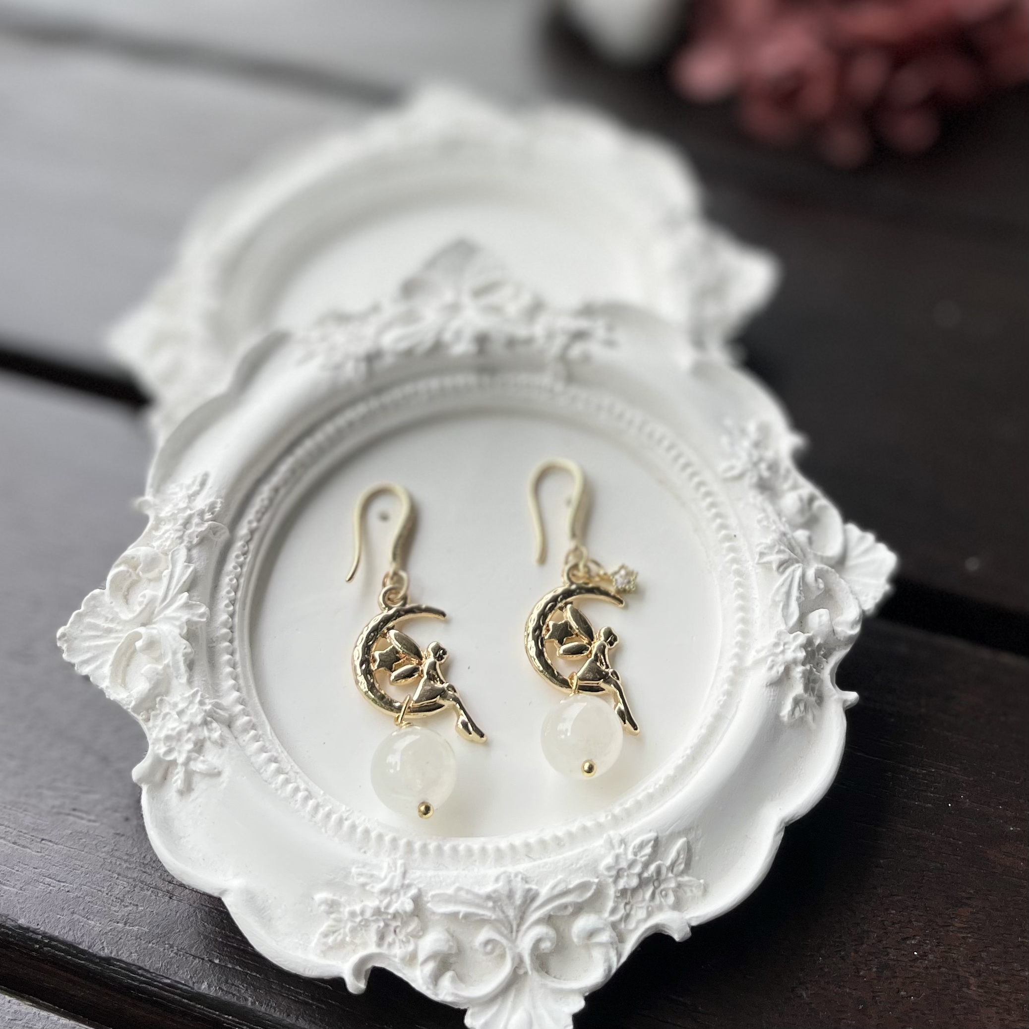 Blue Moonstone Fairies Earring