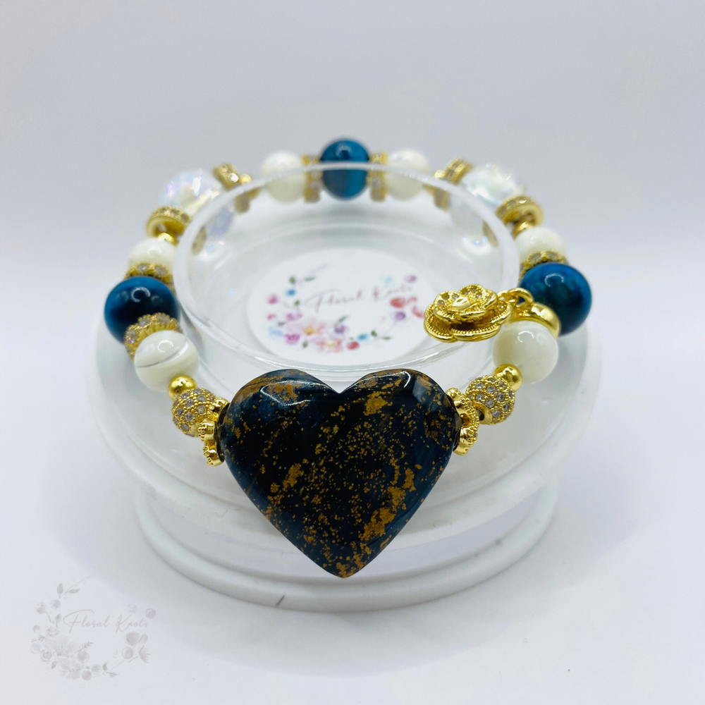 Pietiersite heart bracelet
