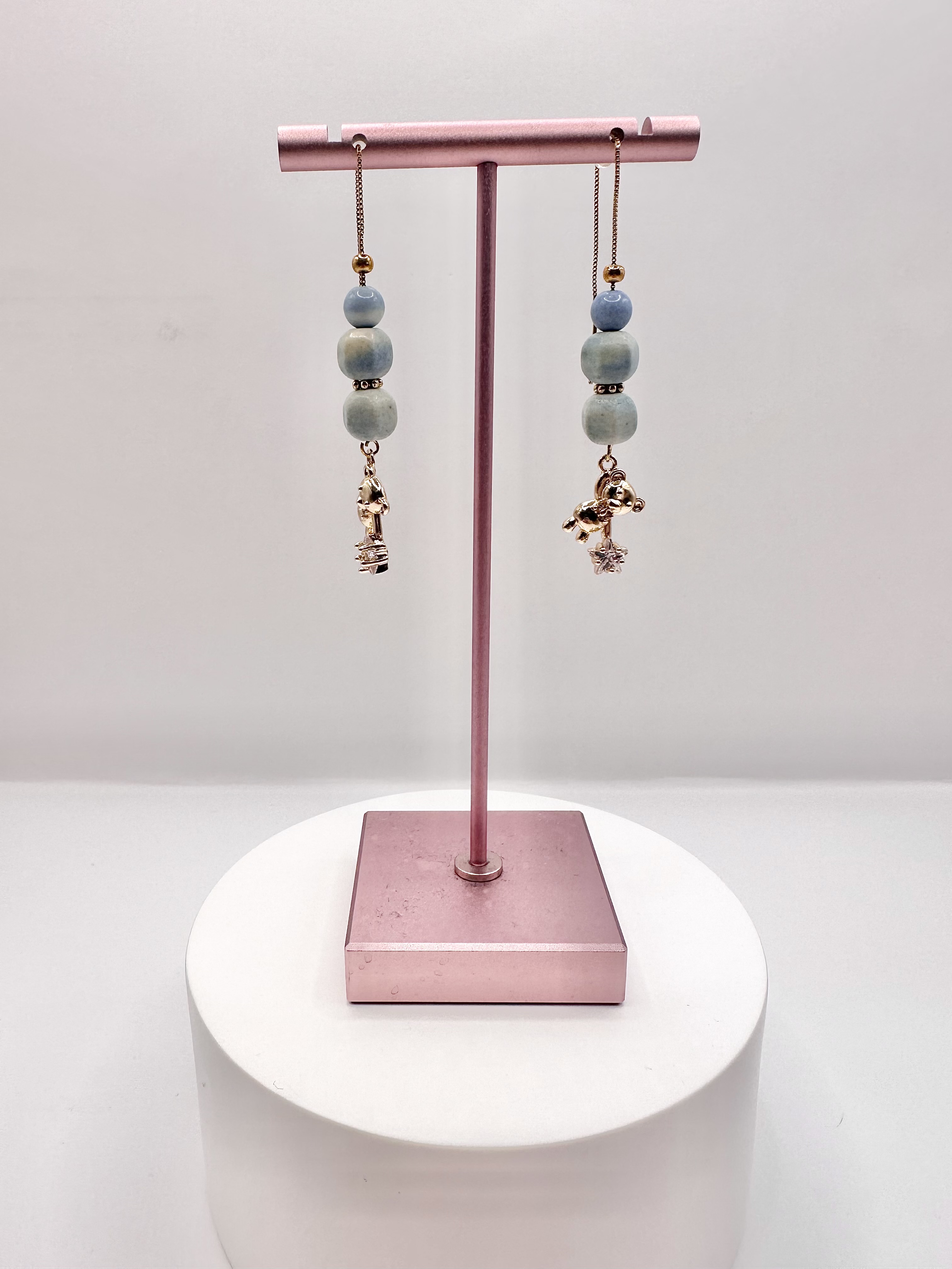Alashan Agate w Bear Earring