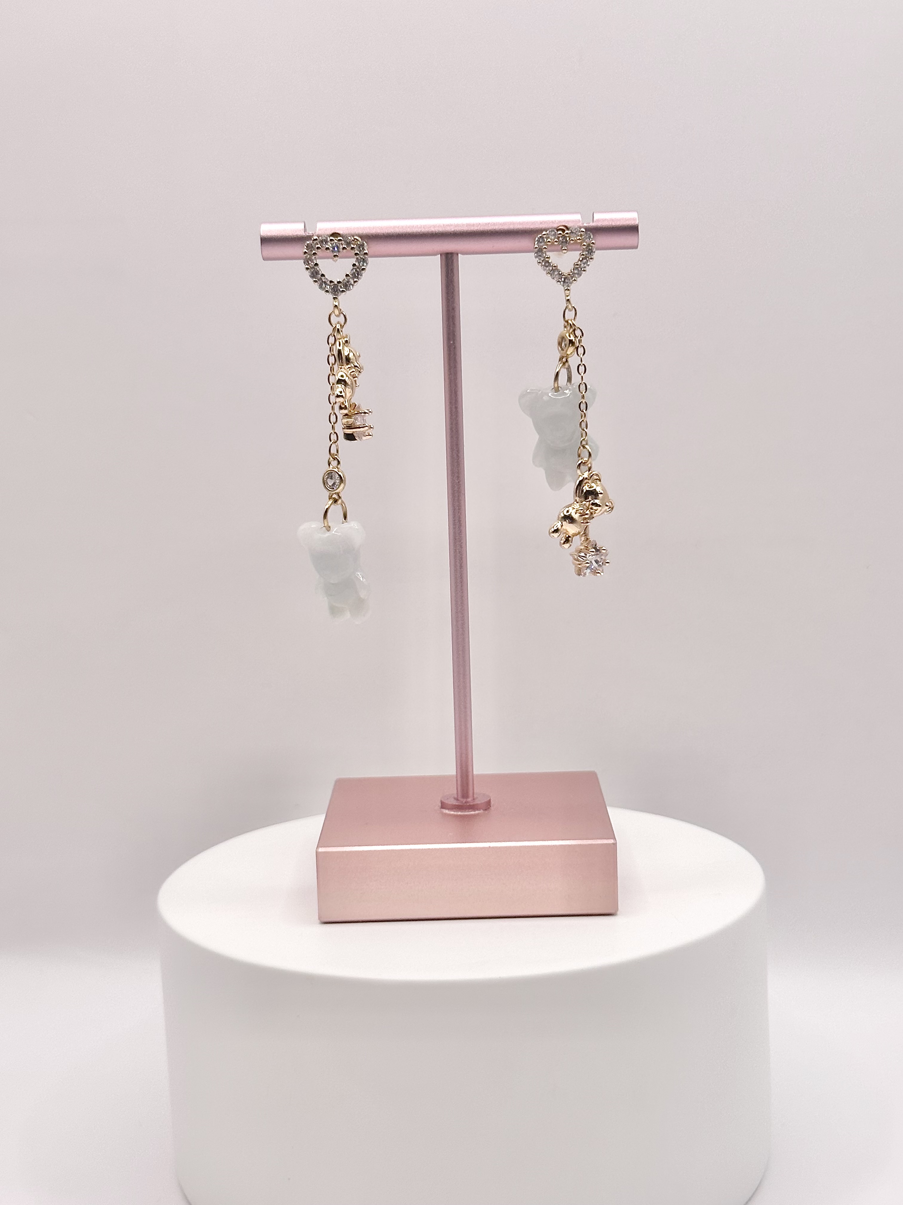 Jade Bear Star Drops Earring