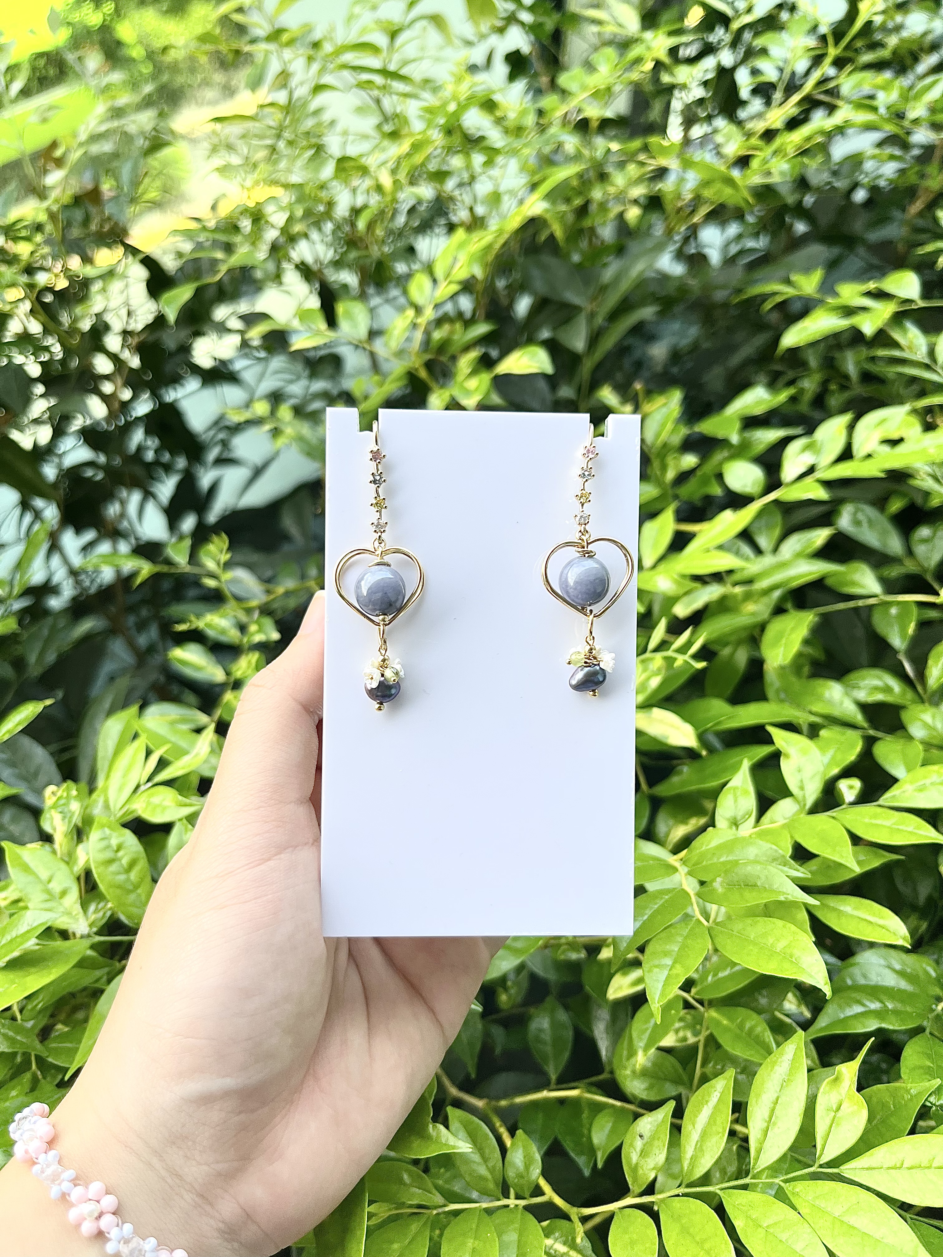 Tanzanite Gold Heart Design with Baroque Pearl 