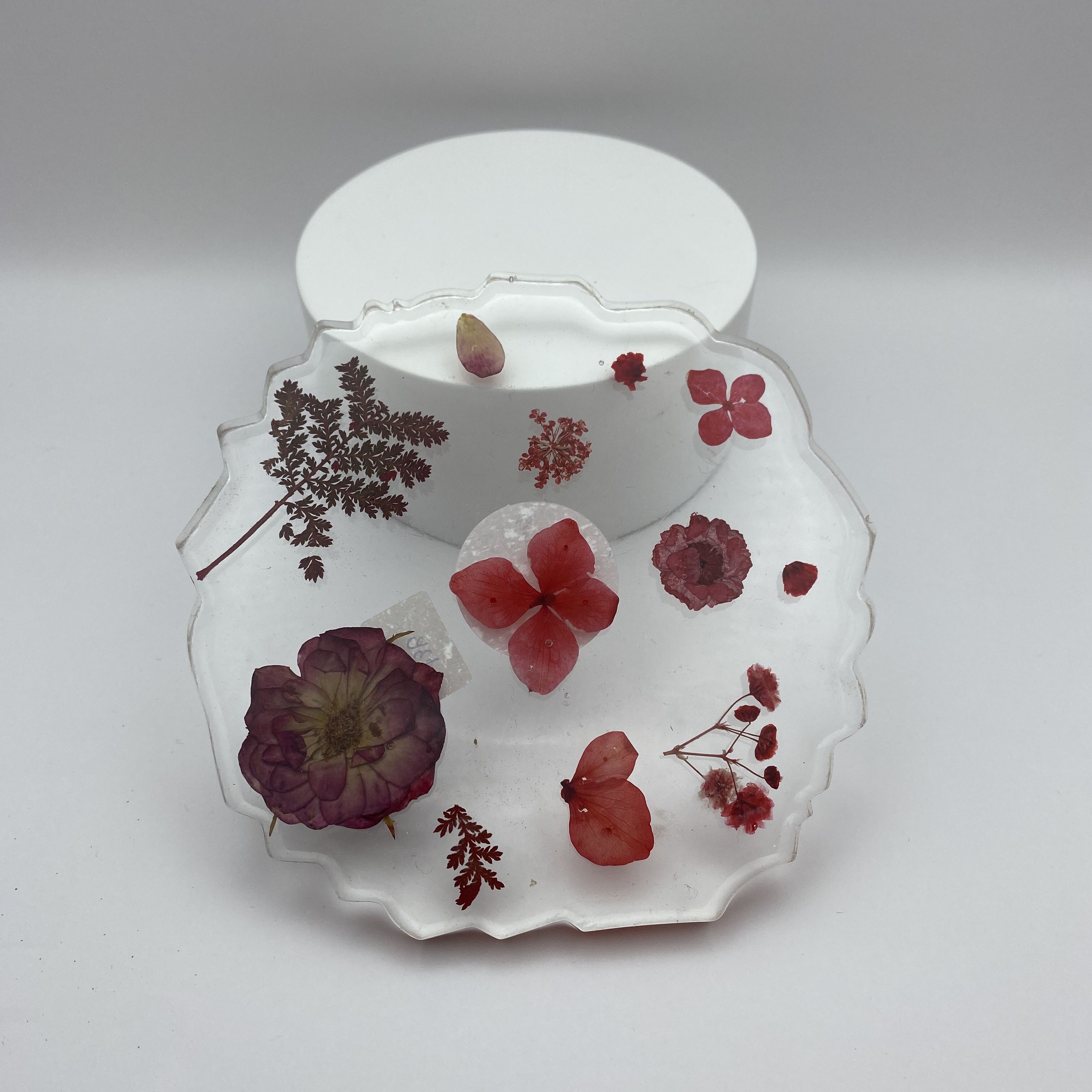 Red Flower Resin Tray