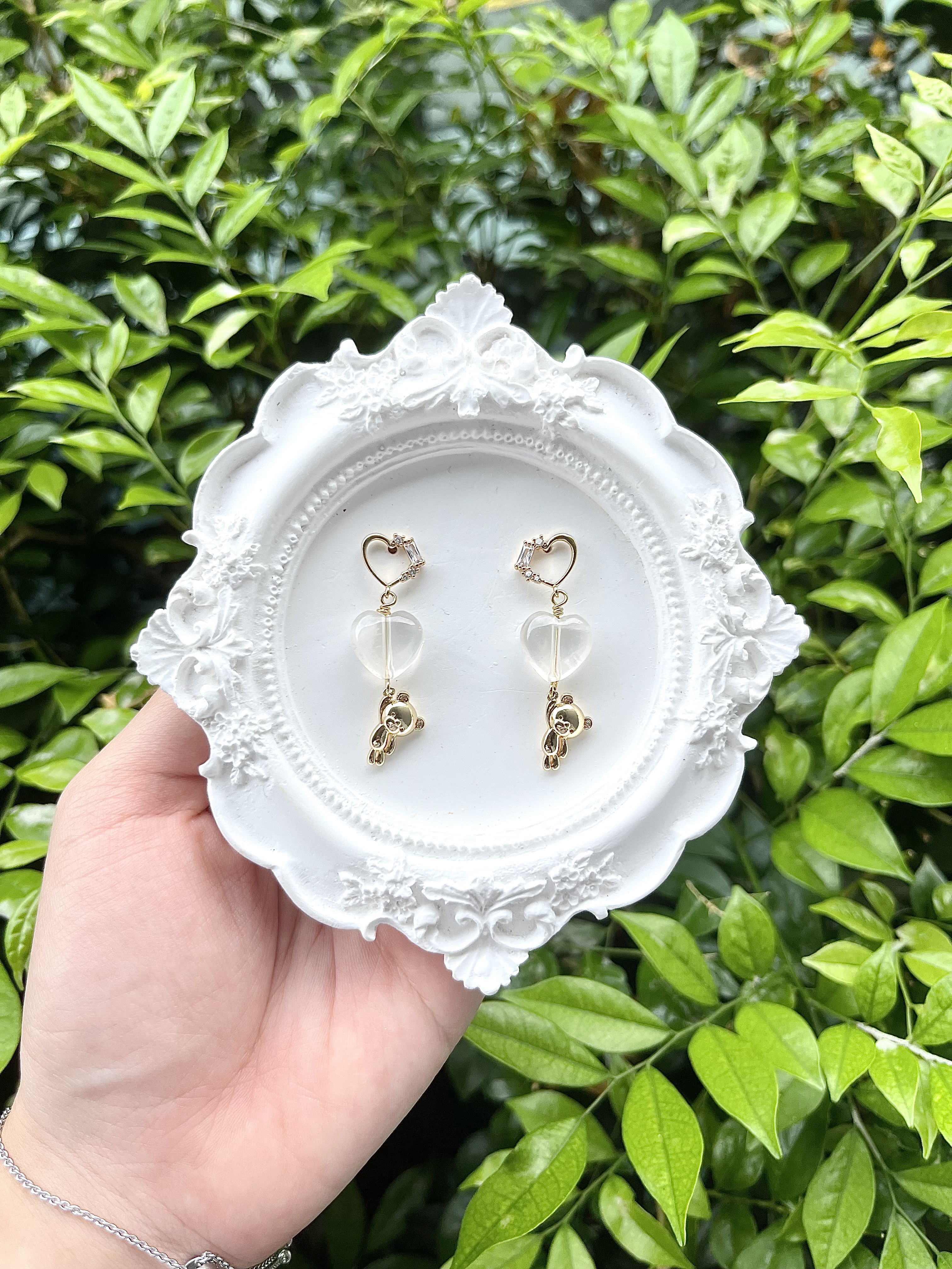 Pink Phantom Sakura Heart Earring