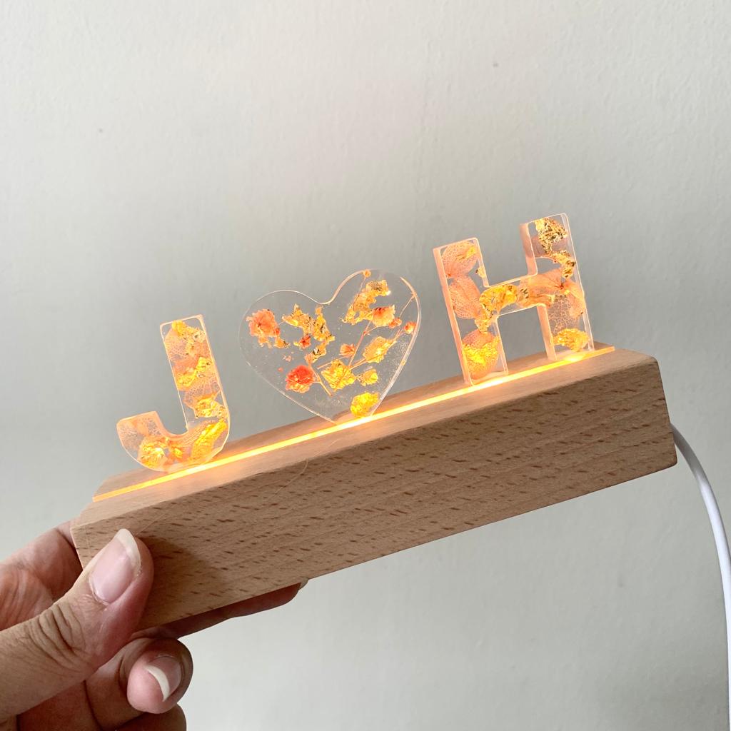 Floral Resin Lightstand