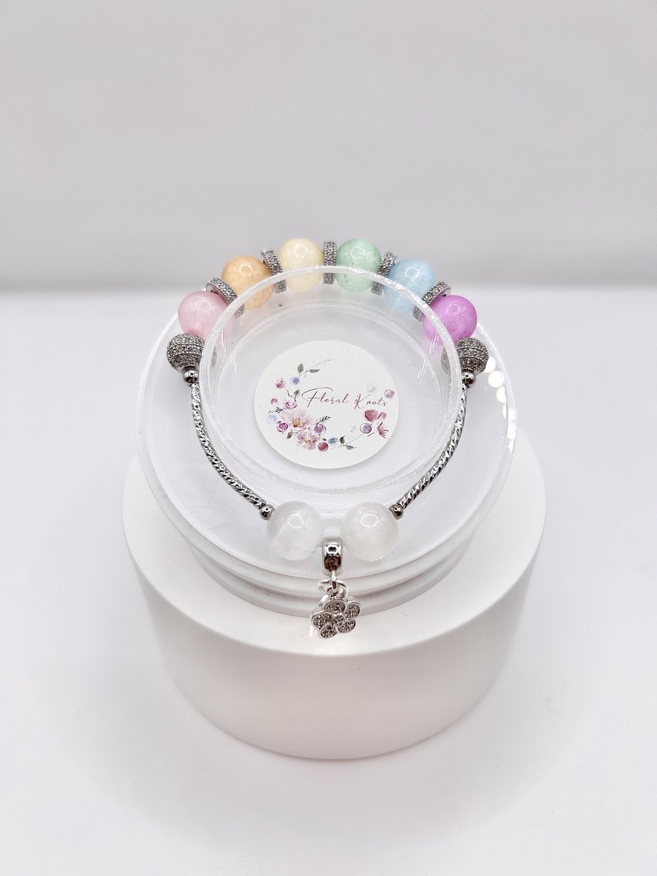 Rainbow Selenite Bracelet - Silver