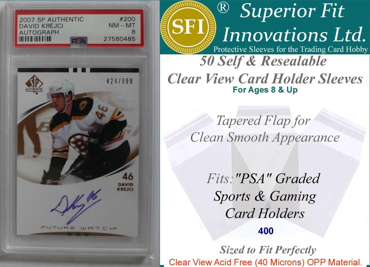 SUPERIOR FIT SLEEVES FOR PSA GRADED CARD SLABS (50) *400*