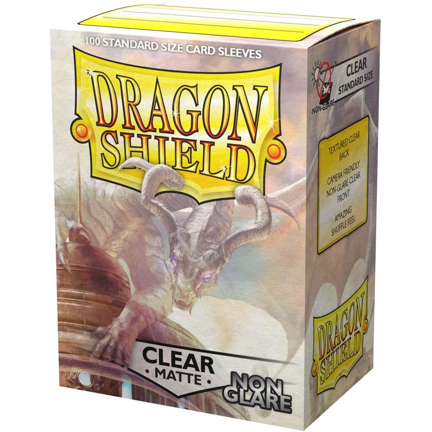 Dragon Shield 100 - Standard Deck Protector Sleeves - Non Glare Matte Clear(Mantem)