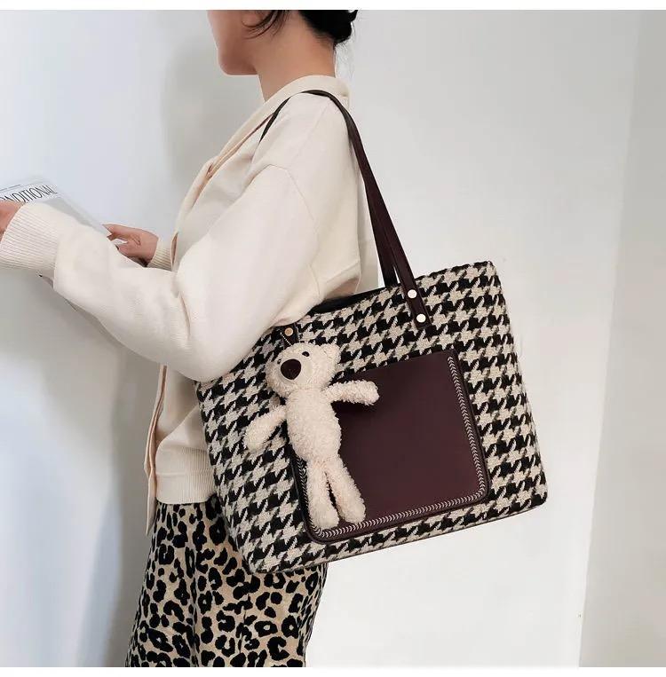 大容量キャンバスバッグベアトートバッグ