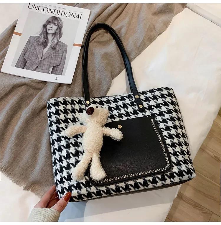 大容量キャンバスバッグベアトートバッグ