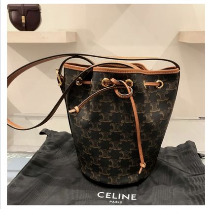 CELINE ショルダーバッグ・ポシェット CELINE ☆トリオンフキャンバス ☆スモール ストリングバッグ