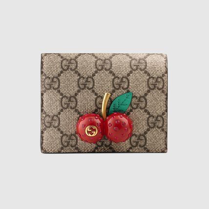GUCCI 折りたたみ財布 [残りわずか!!]GUCCI チェリーGGスプリーム ミニ財布 すぐ発送(3)