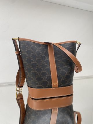 CELINE ショルダーバッグ・ポシェット CELINE【入手困難】スモールバケット/トリオンフキャンバス 全色(4)