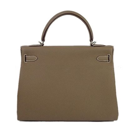 HERMES ハンドバッグ HERMES★ケリー32 レア トゴ エトゥープ シルバー金具★関税込み(5)
