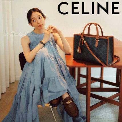 CELINE トートバッグ CLASSY掲載★【CELINE】ミニ ホリゾンタルカバ トリオンフバッグ(7)