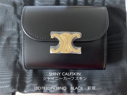 CELINE 折りたたみ財布 CELINE【入手困難】可愛い ★TRIOMPHE SMALL FLAP WALLET★ 全色(3)