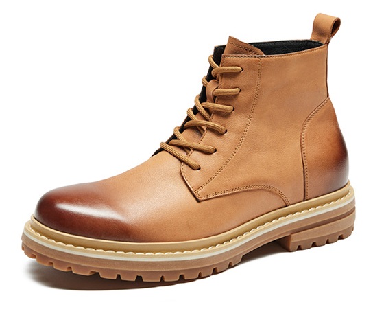 GIRAFFE x GOG Height Increasing Shoes Calf Leather Boots Shoes Lace-up 7cm