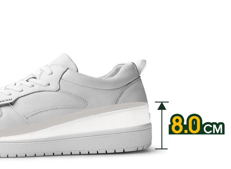 GIRAFFE x GOG Height Increasing Shoes Leather Casual Shoes Lace-up 8cm