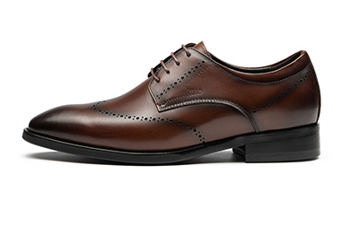 GIRAFFE x GOG Height Increasing Shoes Formal Dress Wedding Hand Made Brogue Berby Calf Leather Shoes Lace-up 7cm