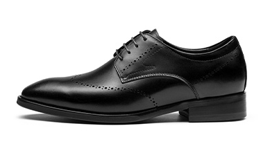 GIRAFFE x GOG Height Increasing Shoes Formal Dress Wedding Hand Made Brogue Berby Calf Leather Shoes Lace-up 7cm