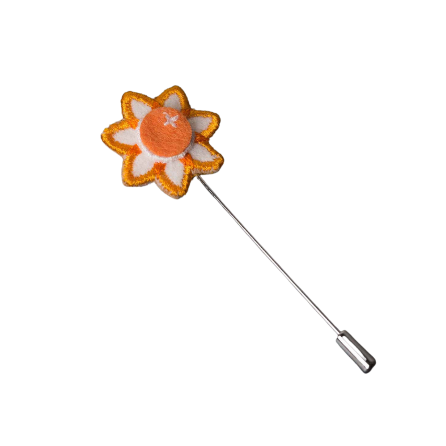 O+ Flower Lapel Pin - White