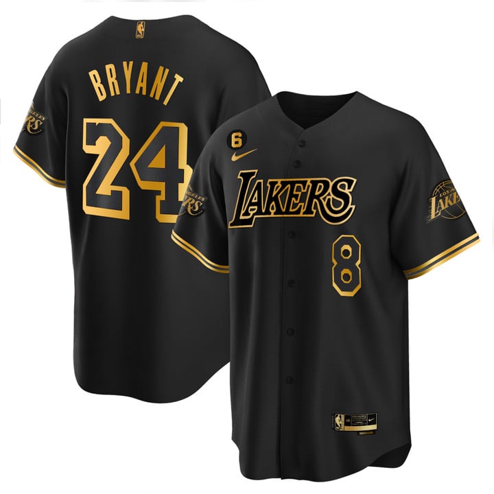 Youth’s Los Angeles Lakers Baseball Gold Jersey – All Stitched