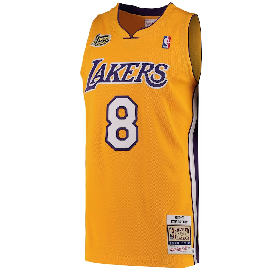 Los Angeles Lakers Kobe Bryant 2000- 01 Authentic Swingman Jersey - Yellow - Mens
