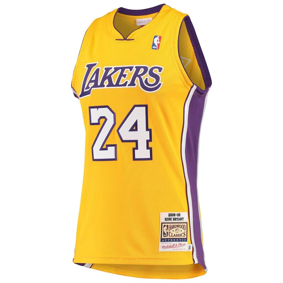 Los Angeles Lakers Kobe Bryant 2009 Authentic Jersey By Mitchell & Ness - No.24 - Yellow - Mens