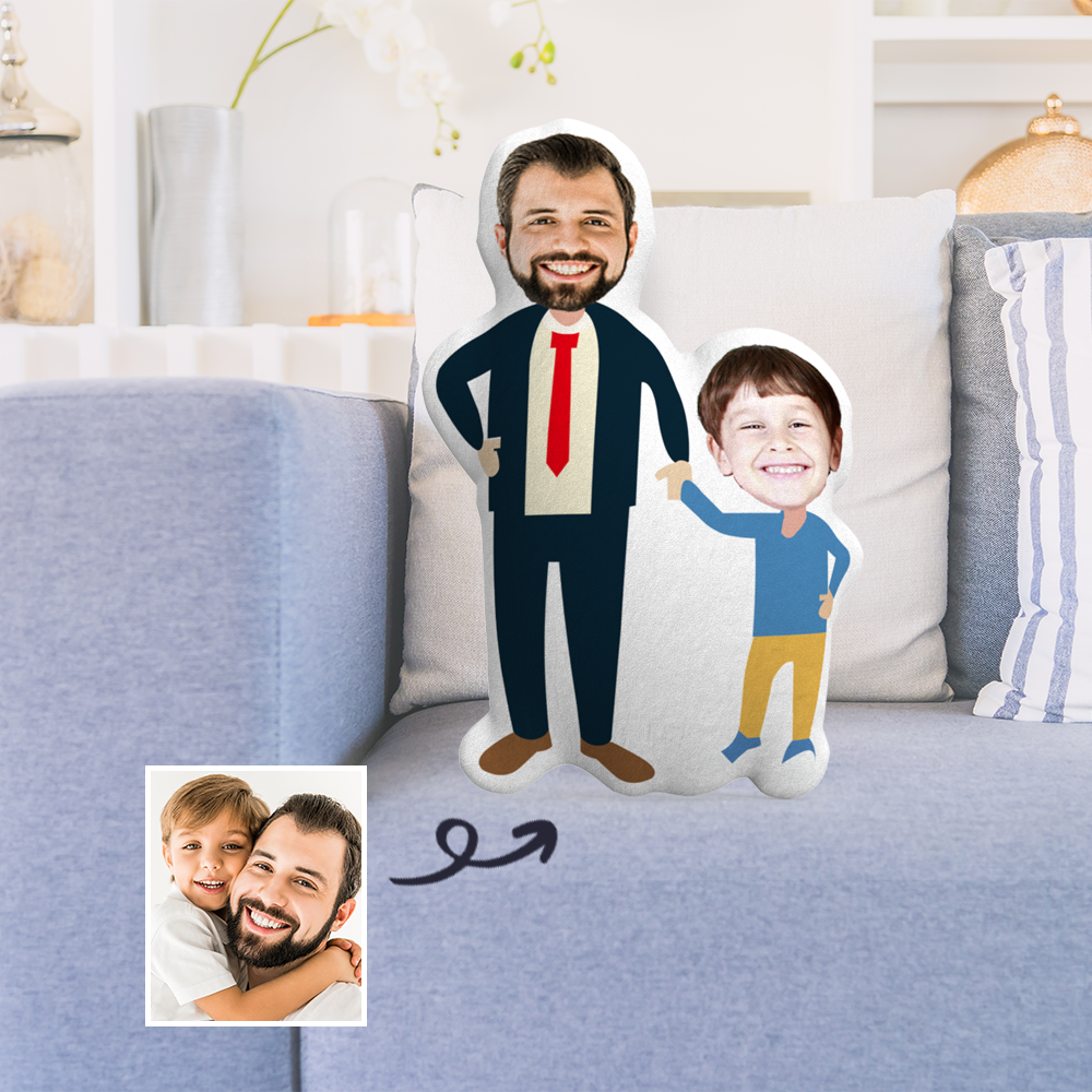 Custom Photo Pillow Father and Son Perfect Father's Day Gift - soufeelmy