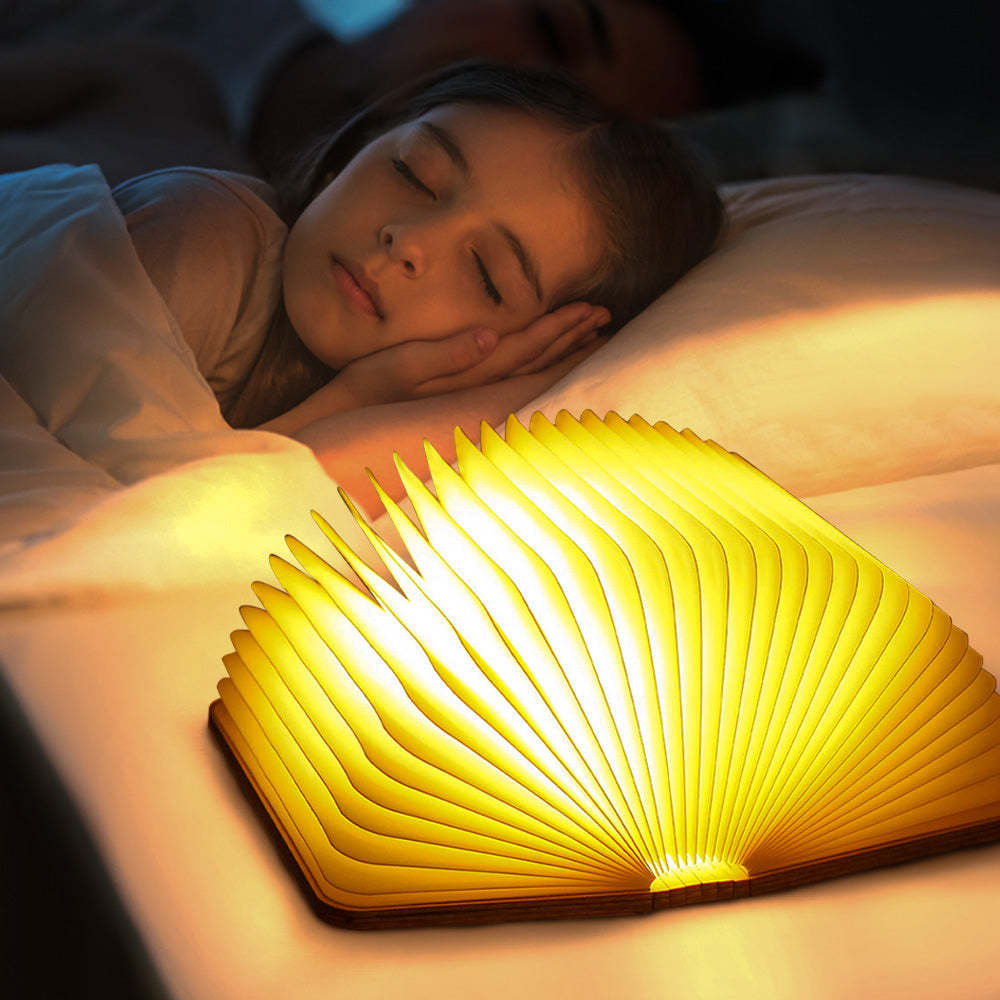 Custom Name Wooden Book Light Personalized 5 Colors Folding Magnetic Book Lamp Desk Night Light Gift - soufeelmy