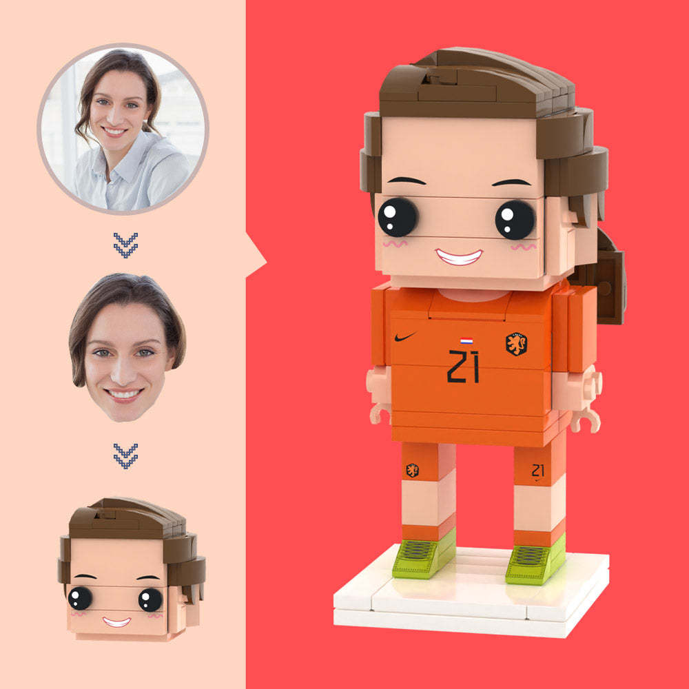 Customized Head Soccer Athletes Figures Small Particle Block Toy Customizable Brick Art Gifts - soufeelmy