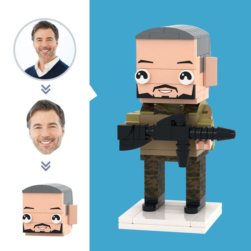 Customized Head Camouflage clothing Figures Small Particle Block Toy Customizable Brick Art Gifts - soufeelmy