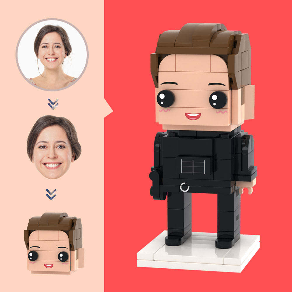 Customized Head Police Figures Small Particle Block Toy Customizable Brick Art Gifts - soufeelmy