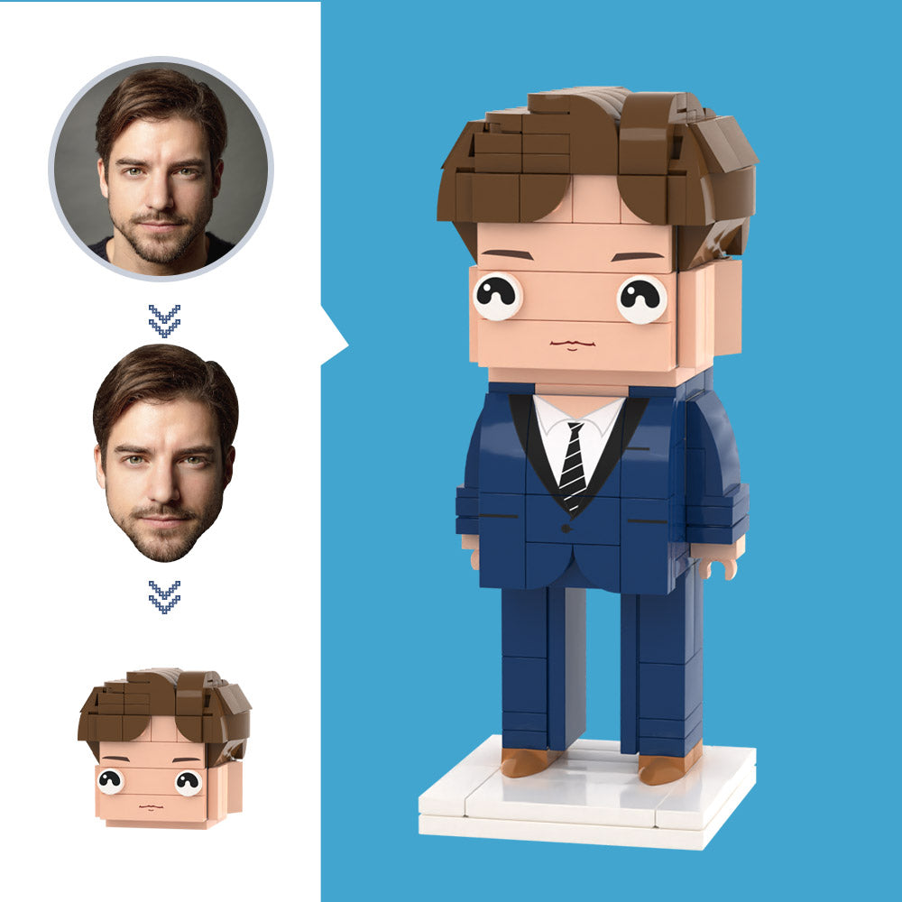 Customized Head Business Man Figures Small Particle Block Toy Customizable Brick Art Gifts - soufeelmy